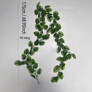 ต้นมอนสเตอร่าประดิษฐ์สีเขียว 1.75 เมตร ของตกแต่งผนังเพดานพลาสติกสำหรับบ้าน งานแต่งงาน และอุปกรณ์ประกอบฉาก - Product Image 4