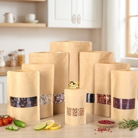 Sachets Doypack en papier kraft recyclables et refermables avec fermeture éclair pour aliments (chewing-gum, sushi et lait) – Emballage anti-humidité