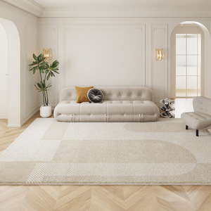 Tapis uni Jinrui, moderne, antidérapant, pour salon et chambre, en peluche haute densité, toucher doux, couverture complète du sol - Product Image 4