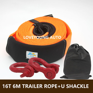 16T 3M/6M/9M Cam Linh Hoạt Di Động Khẩn Cấp Công Cụ Cao Căng Heavy Duty Xe Trailer Kéo Sợi Dây Thừng + U Còng Dưới - Product Image 2