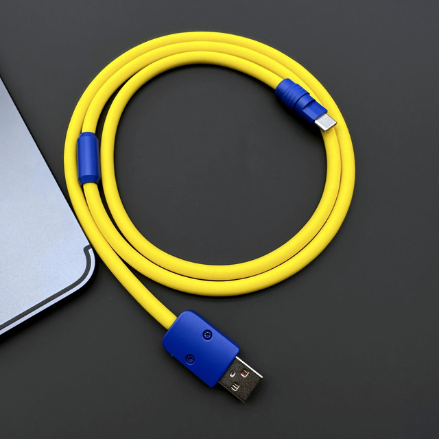 65W Ultra Fast Charging Cable Metal Zinc Alloy Liquid Silicone USB to Type C Charger Data Cable OD6.0 for iPhone Android