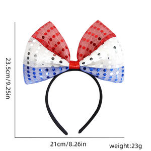 Headband Patriotik Hstyle Bertabur Rhinestone Bendera Amerika Bintang Headband 4 Juli Aksesoris Rambut Dekorasi Hadiah Promosi - Product Image 3