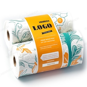 HENRICH Rouleaux de serviettes jetables 100 % bambou personnalisés, 50 feuilles, 3 couches de papier absorbant d'huile sélectionné pour la cuisine - Product Image 2