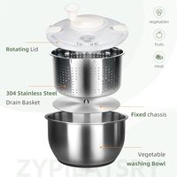 Praktische keukensalade-dehydrator 6L grote roestvrijstalen groenteslinger met beschermende PP-afdekking