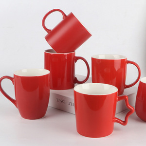 Red Nordic Style Ceramic <b>Mug</b> 350Ml Logo Printed For Party Gift Use - Product Image 3