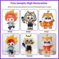 Personalizada de plástico Frozen película TV tema figuritas de goma suave moldeado por inyección caja ciega llaveros muñecas mascotas de dibujos animados