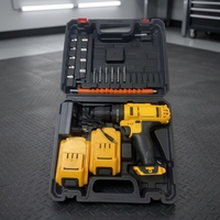 Kit de perceuse à percussion sans fil au lithium portable en gros avec mallette de transport et 2 batteries – Ensemble de perceuses industrielles
