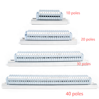 JH6-1.5 Dongji Bornier de rail combiné 2 pôles 11-20 contacts, fixation par vis, 17,5A max, tension continue, rail de montage