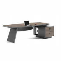 CEO Table en bois Mobilier de bureau modulaire Bureau de direction Nouveau design Dessus de table moderne Bureau gris en bois de noyer