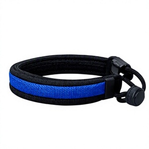 Correa de Muñeca Ajustable de Nailon con Logotipo Personalizado al por Mayor, Diseño Trenzado Azul y Negro, Duradera, Ajuste Universal para Accesorios de Raqueta - Product Image 3