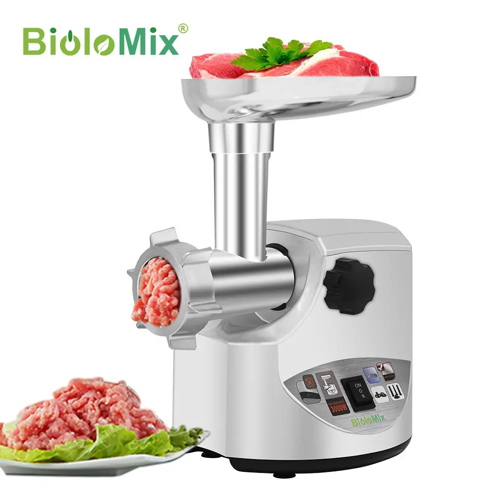 Biolomix moedor de carne, 3000w max, poderoso, para salsicha, carne moída, processador de comida