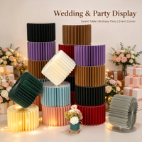 Décoration de table cylindrique pliable en papier et de rampe d'escalier pour mariages et fêtes d'anniversaire