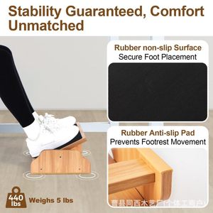 Solid Wood Footstool Bamboo Non-Slip Home <b>Office</b> <b>Stool</b> For Children Adults Elderly - Product Image 3