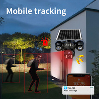 Caméra solaire Goobsafe QD14S AOV 9MP multi-lentilles 4G PTZ, enregistrement 24h/24, audio bidirectionnel, 8000mAh, 7W, sécurité extérieure solaire, vente en gros