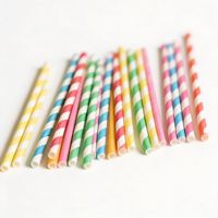 Pailles à boire en papier écologiques, jetables, biodégradables, multicolores, emballées individuellement
