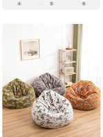 Canapé paresseux moderne européen inclinable et pliable en tissu confortable à motif zèbre, avec broderie géante en forme de larme, pouf pour salon intérieur