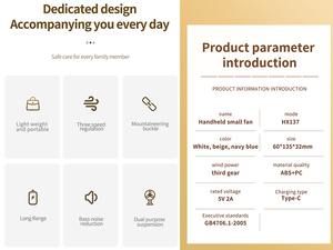 Hxtc88 regalo de negocios personalizado Usb recargable de mano personalizado portátil usable pequeño Mini ventilador de mano práctico - Product Image 6