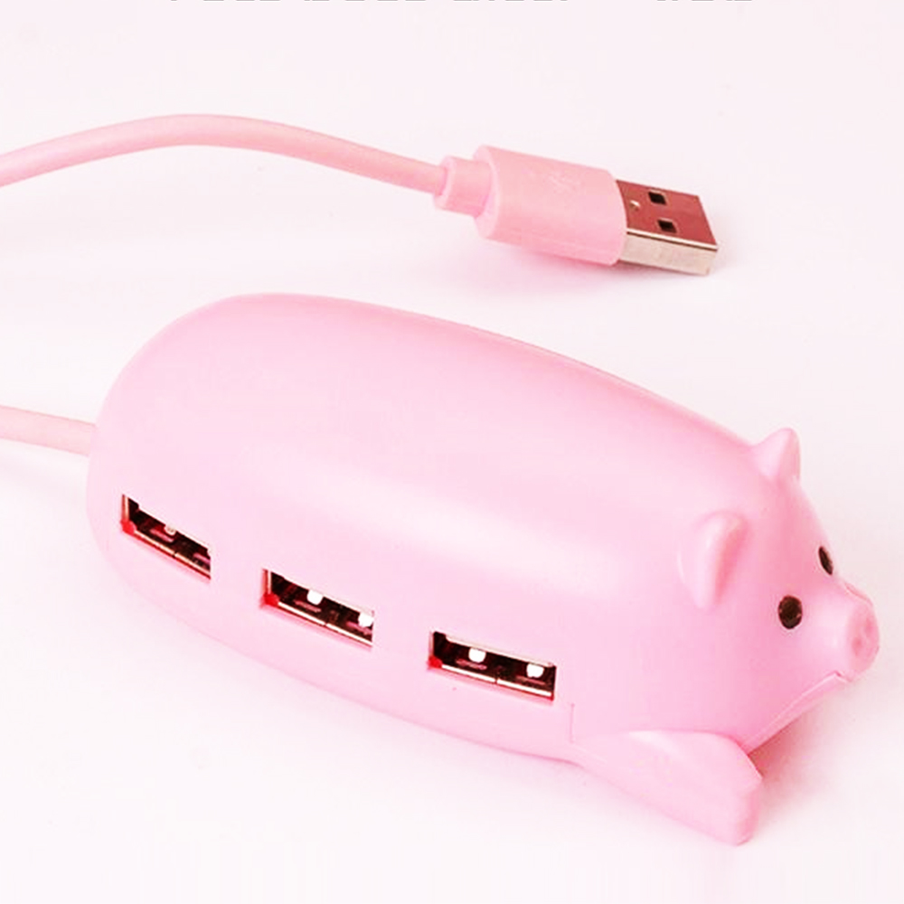 Pig Hub USB2.0 - Cute Gift with 3 USB Ports & TF Card