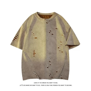 2025 Trending Vintage Washed Oversized 100% Cotton T-Shirt for <strong>Men</strong> Distressed <strong>Animal</strong> Print Y2K Retro Loose Fit Breathable Summer - Product Image 5