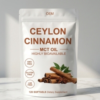 Gélules de Cannelle de Ceylan Extra Forte Antioxydante Soutient un Métabolisme Sain Suppléments avec Huile MCT