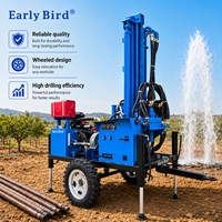 Plateforme mobile de forage de puits d'eau, machine de forage de puits profonds de 300 m avec tuyaux de forage et trépans