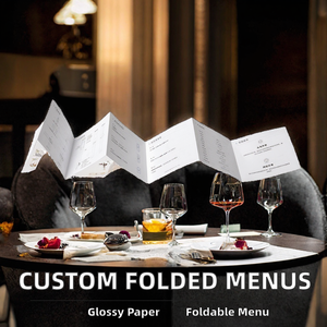 Folleto de Menú de Restaurante Plegable en Dos o Tres Partes, Impresión Offset en Papel de Arte Brillante Personalizado, Folleto Plegable para Catering - Product Image 2