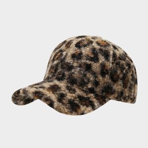 Arrival Autumn Winter Furry Leopard Print Baseball Cap Fashion Outdoor Warm Sports <b>Hat</b> <b>for</b> Women Dress - Product Image 6
