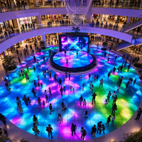 Interaktive LED-Tanzflächen-Videopaneele Vollfarbig Rutschfest Wasserdicht Nahtlos P3.91 für Party Bühne Hochzeit KTV