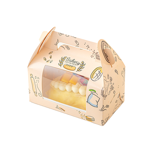 Boîtes à pâtisserie personnalisées en matériaux recyclés avec fenêtre transparente, doublure en éponge, poignée portable, en papier, pour gâteaux, cupcakes et pâtisseries - Product Image 1