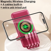 Soporte Magnético Inalámbrico Universal 4 en 1 con Carga Rápida PD de 20w, Batería Externa Delgada de 20000mah para iPhone 15 Pro, Transparente, con la Mejor Tecnología
