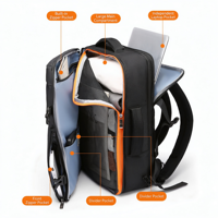 Sac à dos de voyage d'affaires pour homme de luxe, grande capacité, extensible, avec logo personnalisé, imperméable et durable, avec port USB pour ordinateur portable
