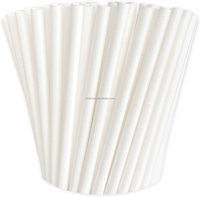 Atops 25 pièces/sac Pailles en papier jetables unies et rayées pour desserts, boissons, gâteaux, sucettes glacées, fêtes et cupcakes