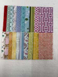 Feuilles de papier d'emballage décoratif biodégradable de qualité supérieure, motifs géométriques floraux pour emballages cadeaux colorés, cadres photo - Product Image 2