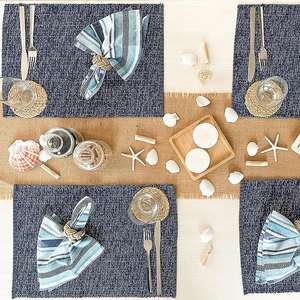 เสื่อผ้าฝ้ายกันลื่นล้างทำความสะอาดได้สไตล์เกาหลีผ้ารองจานลายตารางนำกลับมาใช้ใหม่ได้สำหรับงานแต่งงานสำหรับภาชนะอาหาร - Product Image 6