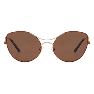 Lunettes de soleil œil de chat pour femmes, verres marron, monture métallique à bord complet, protection UV400, lunettes de soleil tendance pour adultes - Product Image 6