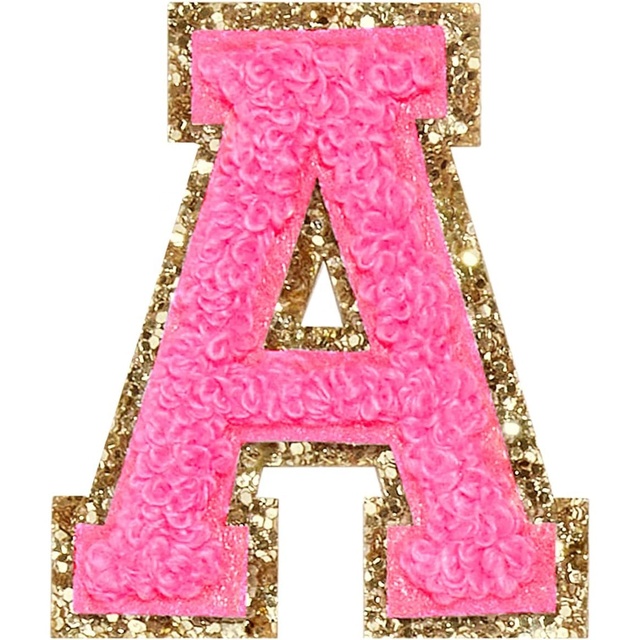 Custom 3D Rectangle Fashion Iron on Chenille Patches Embroidered Star & Heart Shape Sew-On Fabric for Hats Clothing Bags