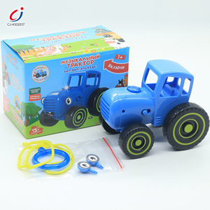 Chengji push ingénierie jouet voiture ferme inertie voiture <span class=keywords><strong>dessin</strong></span> <span class=keywords><strong>animé</strong></span> mignon push pull lumière éducation <span class=keywords><strong>camion</strong></span> bleu <span class=keywords><strong>tracteur</strong></span> jouet - Product Image 2