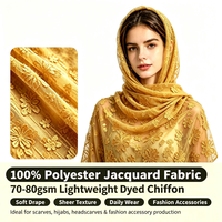 Tissu Jacquard Brocart 100% Polyester Teint en Fil Écologique Résistant à l'Abrasion Léger Largeur 58/60" Vente en Gros