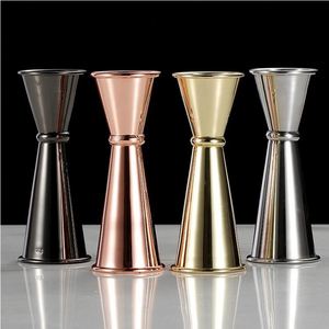 Jigger doseur personnalisé en acier inoxydable pour whisky, 30/60 ml (1oz/2oz), argent, or rose, noir, vente en gros - Product Image 1