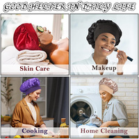 Offre Spéciale élastique grande taille Satin soie Bonnet bonnet de sommeil noir Double couche hommes et femmes cheveux tresse Bonnets avec Logo