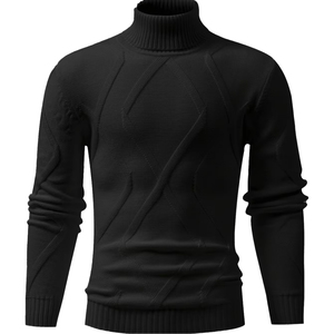 Suéter de <span class=keywords><strong>Cuello</strong></span> <span class=keywords><strong>Alto</strong></span> Personalizado para <span class=keywords><strong>Hombre</strong></span>, Diseño Casual de Punto Grueso, Nuevo Modelo de Invierno, con Logotipo Personalizado - Product Image 2