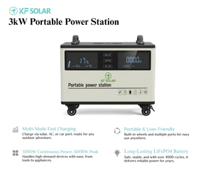 Station d'alimentation portable de grande capacité 3KW, grande batterie au lithium, générateur solaire pour une utilisation domestique et en extérieur, MPPT KF Solar - Product Image 3