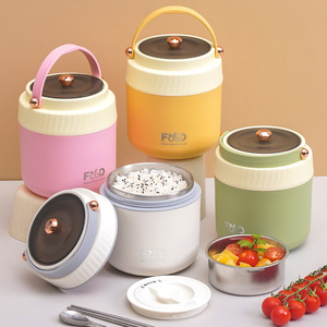F&D 316 Stainless Steel <b>Insulated</b> <b>Lunch</b> <b>Box</b> 1.2L Portable With Lid And Soup Pot For Office Workers Students - Product Image 1