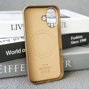 Funda de Cuero Genuino para Teléfono con Logotipo Oficial, Animación Magnética para iPhone 16, Funda de Cuero para <span class=keywords><strong>Apple</strong></span> - Product Image 2