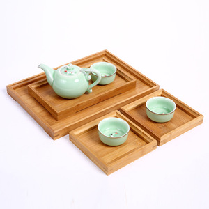 Bandeja de Té de Bambú Rectangular de Madera Natural para Servir Té, Accesorios para Café y Té - Product Image 5