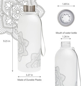 Bottiglia d'acqua in plastica con LOGO personalizzato senza BPA da 600ml 1000ml con indicatore del tempo e citazione motivazionale con coperchio - Product Image 5