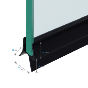 GUIDA 513078 Universal Modern Waterproof Bathroom Shower Glass Door Matt Black PVC Seal Strip