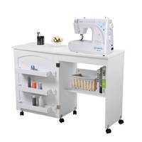 Table de salon Machine à coudre pliante Table Machine à coudre en bois blanc Table pliante maison salon