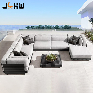 Ensemble <span class=keywords><strong>de</strong></span> canapés d'extérieur modernes en <span class=keywords><strong>aluminium</strong></span> <span class=keywords><strong>de</strong></span> luxe en métal pour hôtel meubles <span class=keywords><strong>de</strong></span> patio <span class=keywords><strong>de</strong></span> <span class=keywords><strong>jardin</strong></span> résistants aux intempéries pour cour, villa et parc - Product Image 1