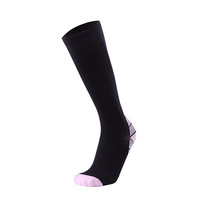 Chaussettes de compression sportives unisexes sur mesure, hauteur genou, pour femmes et hommes, en Spandex/Nylon/Coton, séchage rapide, respirantes, antidérapantes
